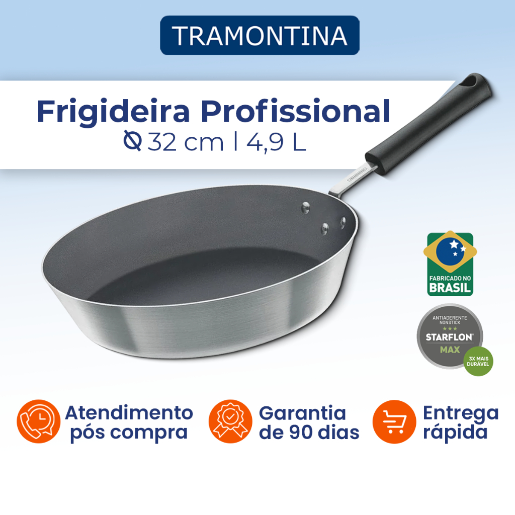 Frigideira Tramontina Profissional em Alumínio 3/4 Antiaderente Starflon Premium 32cm 4,9L 20895032