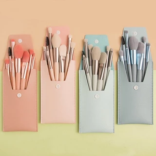 12 Peças Kit 8 Peças Conjunto De Pincéis De Maquiagem com Estojo Transparente Para Viagem