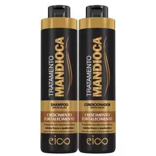 Kit Eico Shampoo 800ml + Condicionador 750ml Tratamento Mandioca Eico Cosméticos
