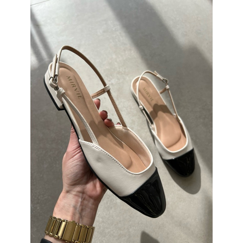 Sapatilha Bicolor Sapato Slingback Bicolor Sapato Chanel Bicolor