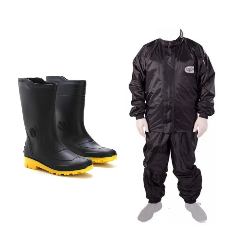 Kit Chuva Motoboy Roupa Capa Chuva + Bota Grendene Solado amarelo ...