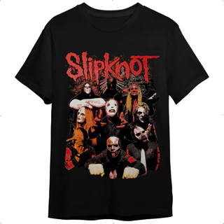 Camiseta Slipknot Máscaras Preta De Banda Rock Masculina E Feminina (Unissex) 100% Algodão