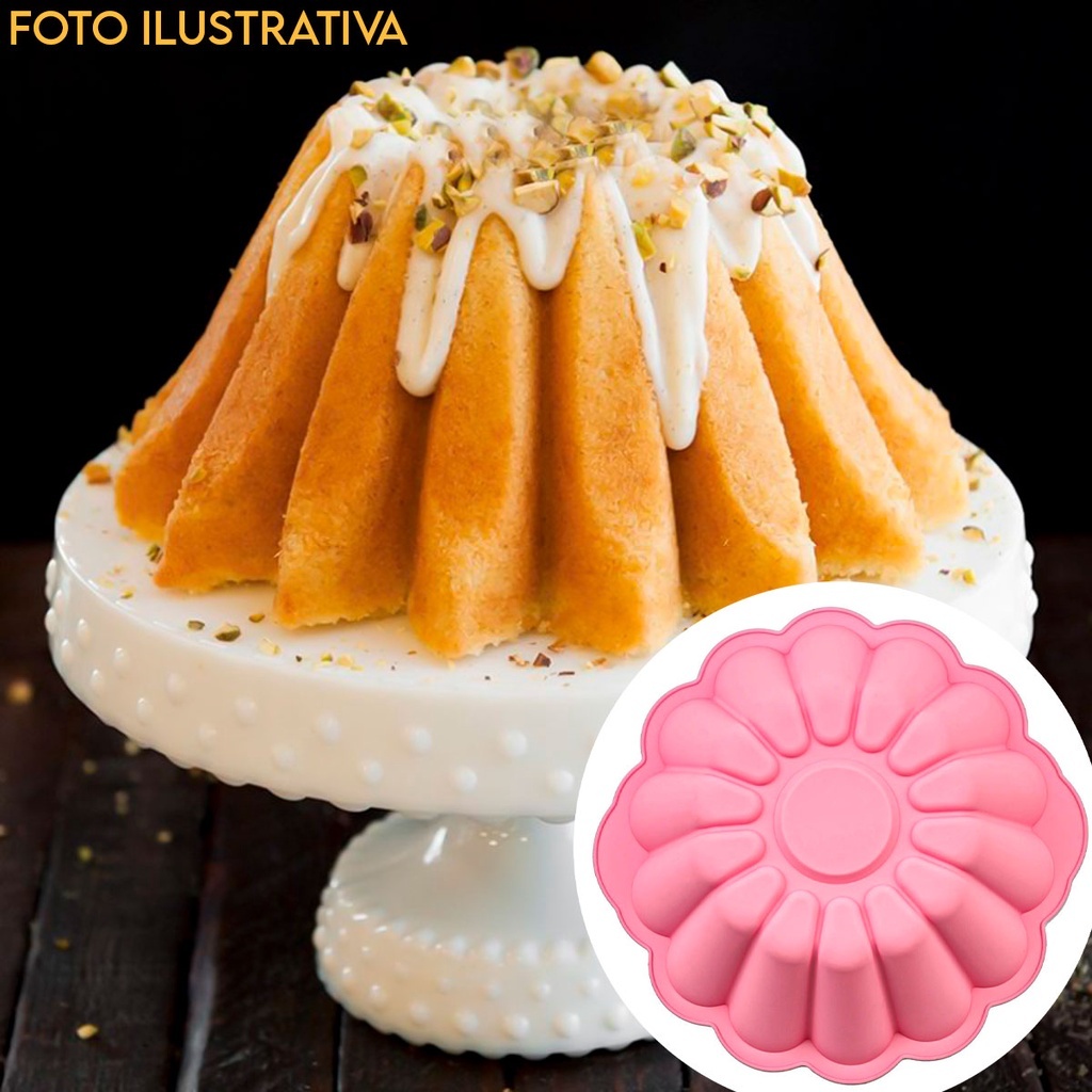 Forma Silicone Flexível Assadeira Pudim Bolo Torta Molde Decorativo Sabonete Chocolate Vela Bombom