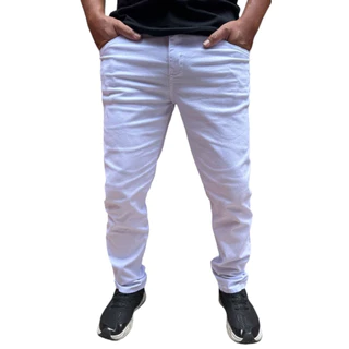 oferta calça de sarja basica skinny jeans com elastano diversas cores a pronta entrega