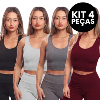 Kit 4 Top Academia Suplex Fitness Nadador Treino Caminhada