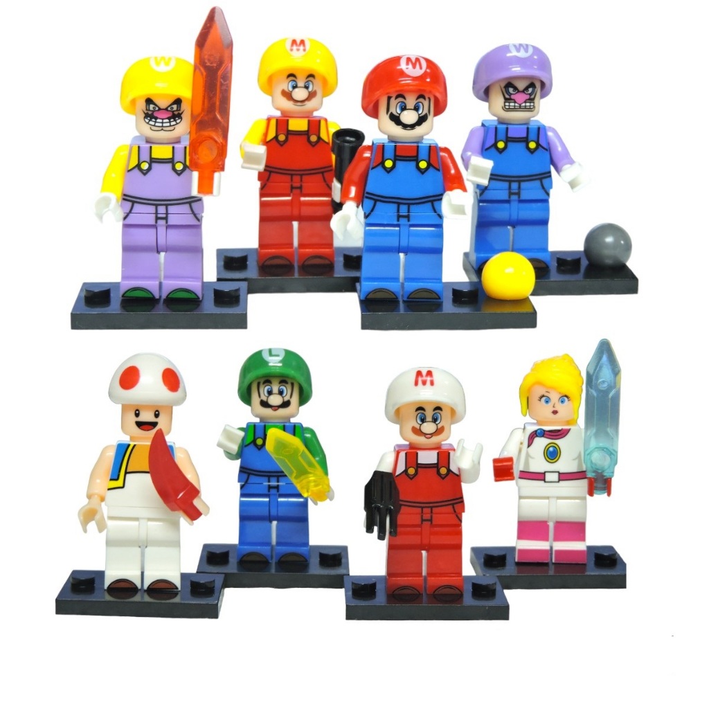 08 Mini Bonecos Infantil Super Herois Mario 4 Cm Cartela Leg | Shopee ...