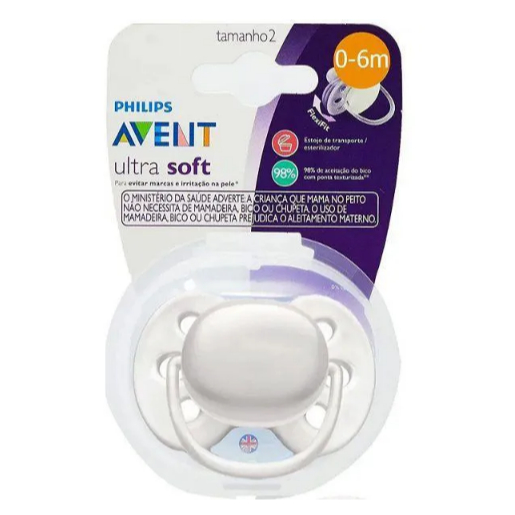 Chupeta Ultra Soft Unitária Branca 0-6M Philips Avent