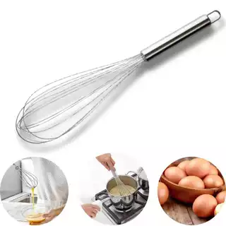 OFERTA Batedor Fouet Fue Fuet Profissional De Ovos E Massas Cabo Reforçado 25cm Yins Home Utensilio De Cozinha