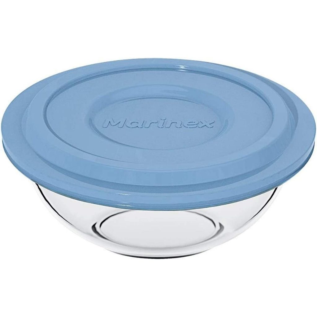 Tigela de Vidro com Tampa Para Preparo Redonda Plus Marinex de 1,5 Litros