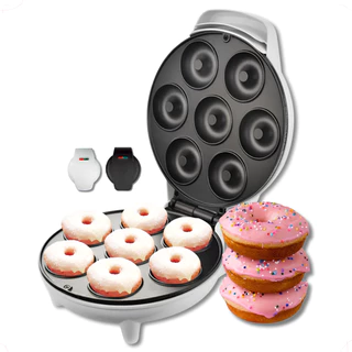 Mini Máquina de Donuts Elétrica Antiaderente 110V Confeitaria