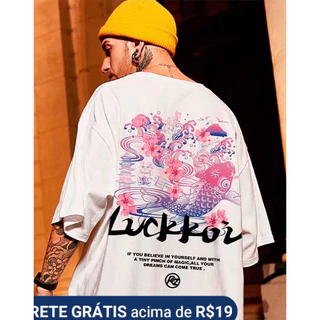 Camiseta Unissex 100% Algodão Carpa Neon Streetwear Lançamento Envio Hoje!