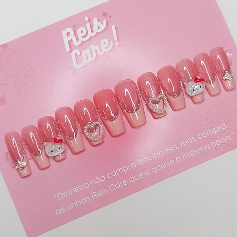 Unhas postiças decoradas set Hello kitty