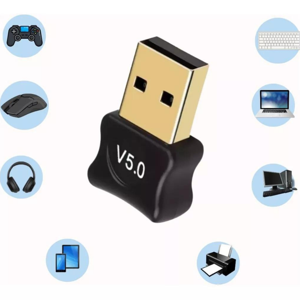 Adaptador e Receptor Bluetooth 5.0 USB Plug Para PC/ NOTEBOOK Conecta ...
