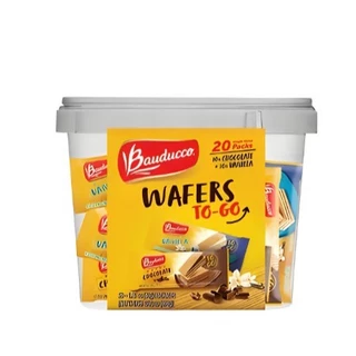 Mini wafer 40g Bauducco baunilha e chocolate. ( embalagem com 20 unidades)