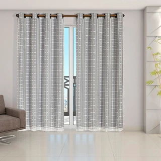 Cortina Blackout c/ Voil Moderno 2,80m x 2,30m Sala Porta 100% Blecaute Balcão Corta Luz Quarto
