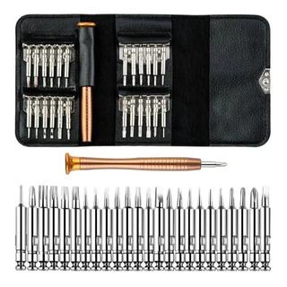 Chaves De Precisão Fenda Torx Philips Multiuso Kit 25 Em 1,Óculos multifuncionais, chave de fenda, conjunto de combinação de couro, telefone celular, notebook, ferramenta de desmontagem e reparo
