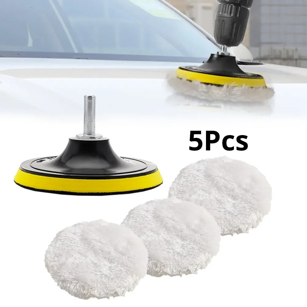 Kit Polimento Automotivo 5 Peças Boina para Furadeira Parafusadeira Disco 3"