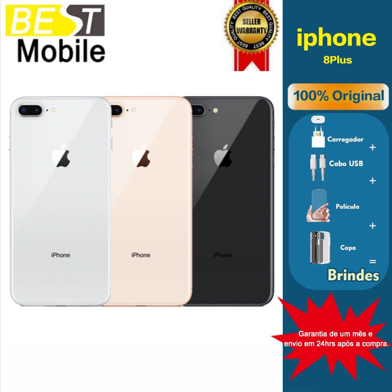 iPhone 8 Plus 64GB vitrine saúde bateria 100% 12x no cartão