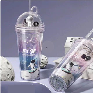 Copo com Canudo Astronauta 500ml ou Copo com Canudo 1Litro ou copo de Silicone 350ml