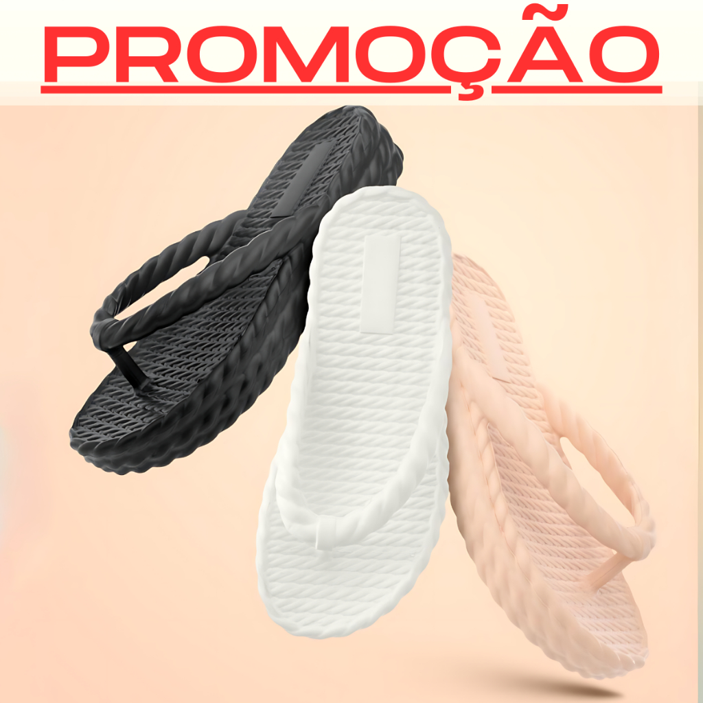 Chinelo Trançado Feminino Super Confortável e Macio Dia a Dia