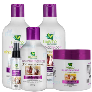 Kit Alho Desodorizado Hábito Cosméticos Restauração Fortalecimento COM ÓLEO