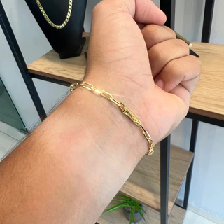 Pulseira Cadeado Long 3mm / 100% Moeda Antiga