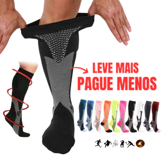 Meia de Alta Compressão Profissional Estimula Circulação Corrida Ciclismo Varizes 36 ao 43