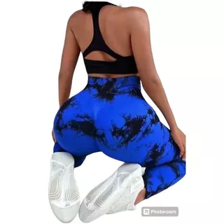 Calça Legging Tie Dye Esportiva Academia Levanta Empina Bumbum Sem Costura