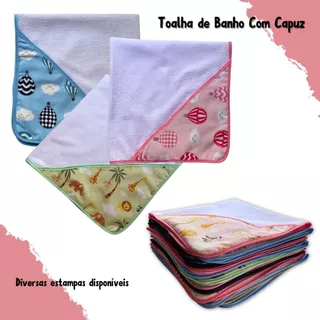 Toalha De Banho Com Capuz Estampado Bebê em Oferta na Shopee