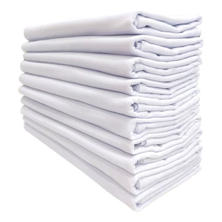 Kit Pano de Prato Branco Sem Estampa Liso 100% Algodão 41x 65 Cm Bainha Larga