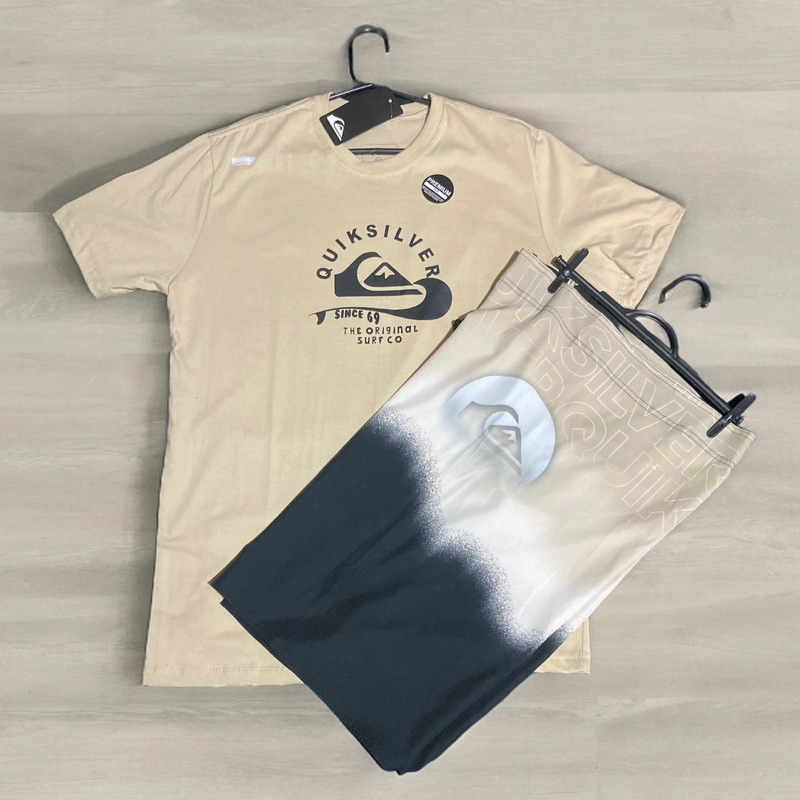 Conjunto Quik Camiseta + Bermuda de Elastano Sur Blusa Camisa Bermuda