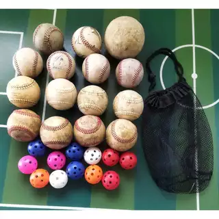 Kit Bolas de Baseball Beisebol Sofball Softbol - Wilson, Kenko - Acompanha Saco Oficial