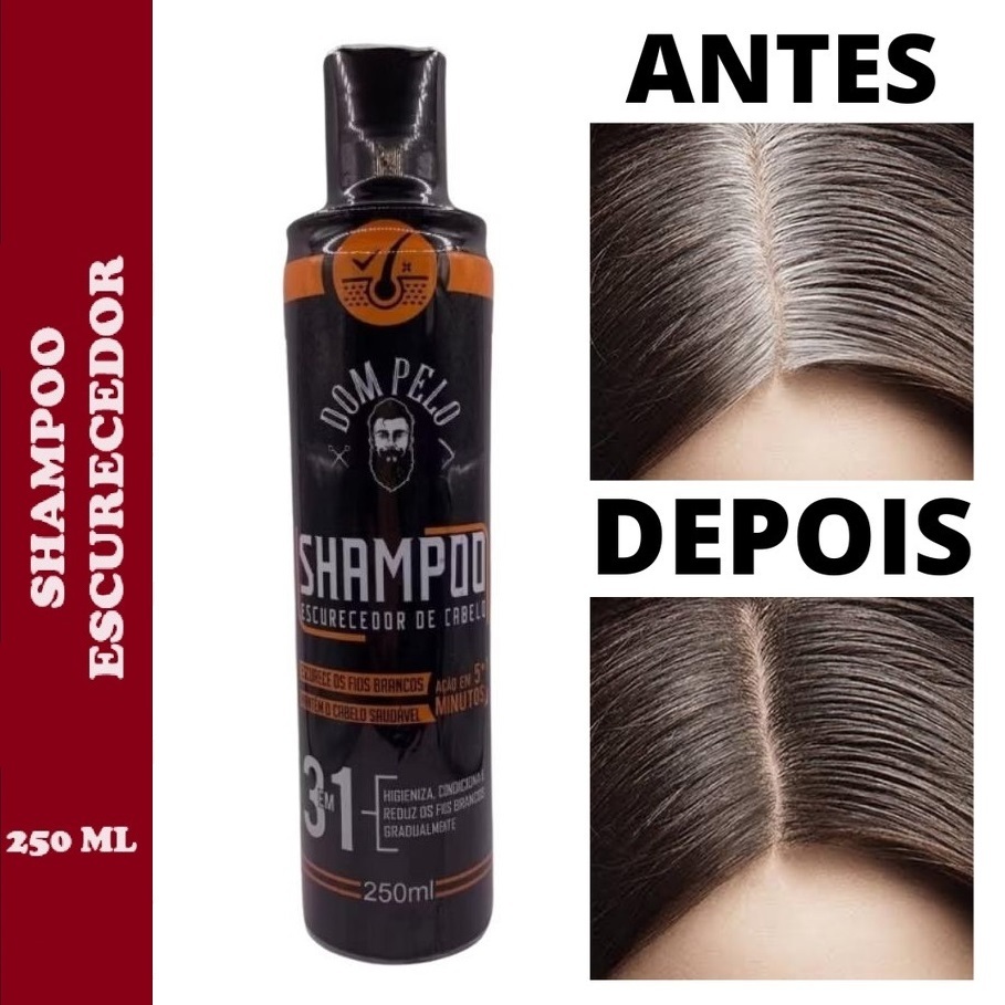 KIT 2 Shampoo Escurecedor de Cabelos Brancos e Grisalhos Shampoo Para ...