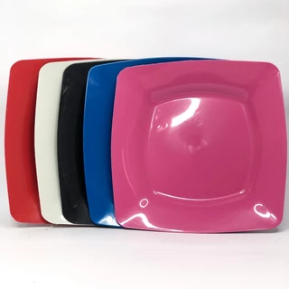 Kit 5 Prato Quadrado para refeiçao petiscos e festas