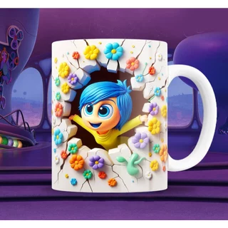 Caneca Efeito 3D Divertidamente Filme Desenho Animado Infantil para Menino Menina Porcelana