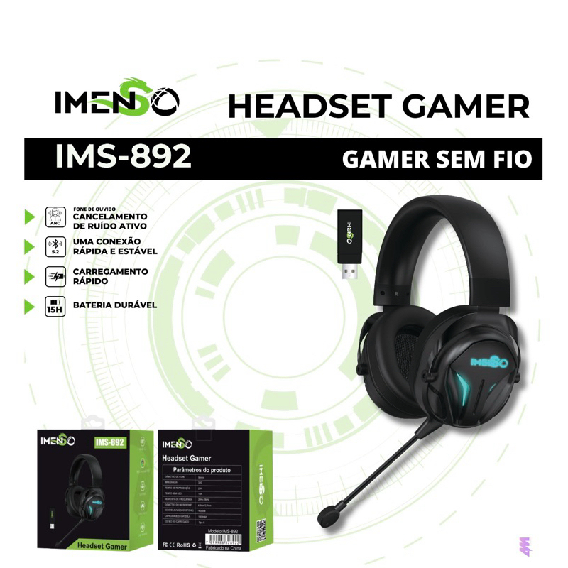 HEADSET GAMER IMS-892 GAMER SEM FIO