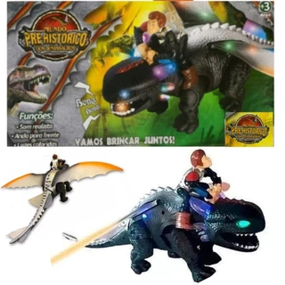 BRINQUEDO DRAGÃO QUE ANDA COM LUZ E SOM REALISTA COMO DINOSSAURO TREINAR PRESENTE CRIANÇA 53/42CM