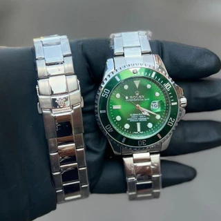 Relógio rolex prata e dourado Pulseira em aço