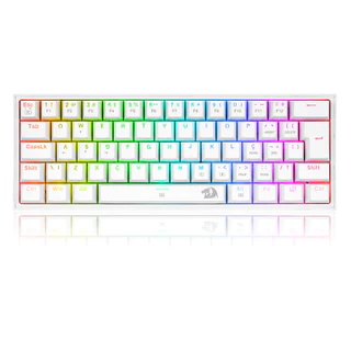 Teclado Mecânico Gamer Redragon Fizz RGB Branco Switch Blue Azul PT-BR ABNT2