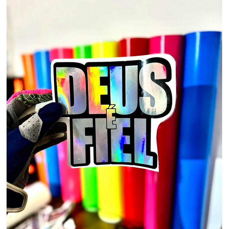 [10x9cm] | Adesivo | Deus é Fiel | Shopee Brasil