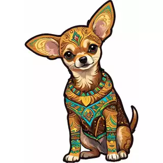 Quebra-Cabeça Puzzle de Madeira Animal Cachorro Chihuahua 2 A3