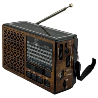 Rádio Portátil Bluetooth Painel Solar Rádio com lanterna FM USB TF KA-3388