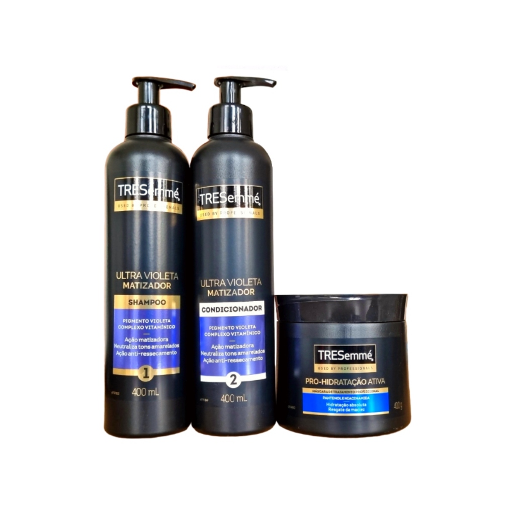Shampoo Matizador Para Cabelos Loiros +cond +mascara Hidrata | Shopee ...