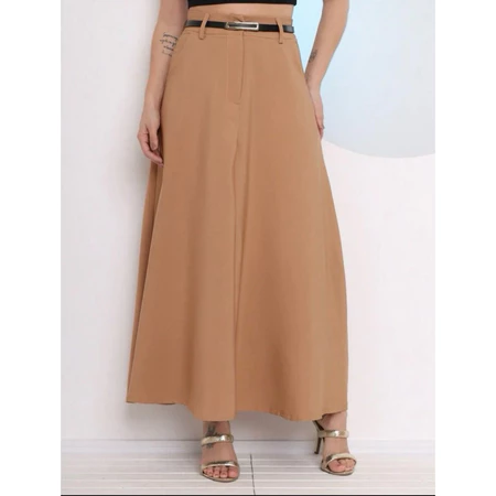 Saia Longa Feminina Alfaiataria Moda Evangélica Casual Básica Inverno Cintura Alta