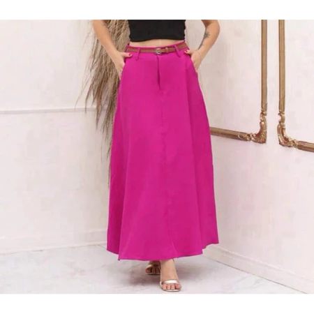 Saia Longa Feminina Alfaiataria Moda Evangélica Casual Básica Inverno Cintura Alta