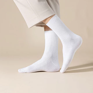 1 Par,3 Pares Meia de Canelada Meia Masculino Meias De Algodão Cor Sólida Respiráveis