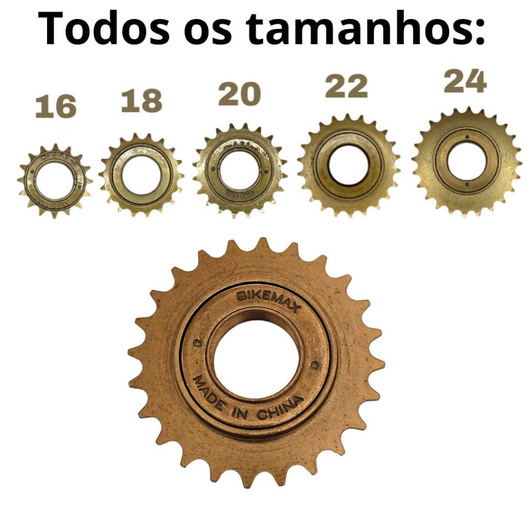 Catraca Pião Roda Livre 16/18/20/22/24 Dentes Bicicleta Sem Marcha