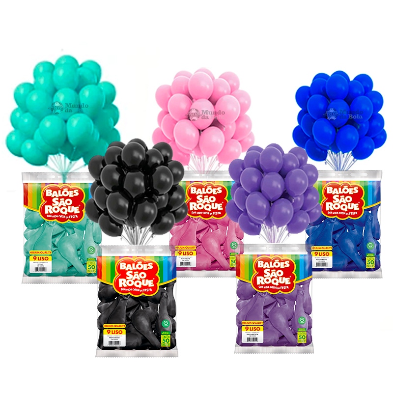 Balão São Roque 9 Polegadas c/50 Látex Bexiga