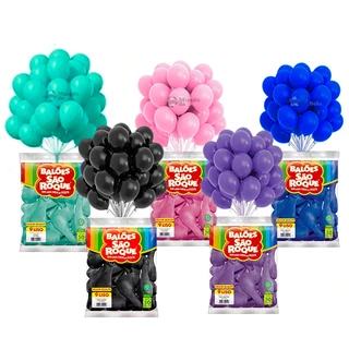 Balão São Roque 9 Polegadas c/50 Látex Bexiga