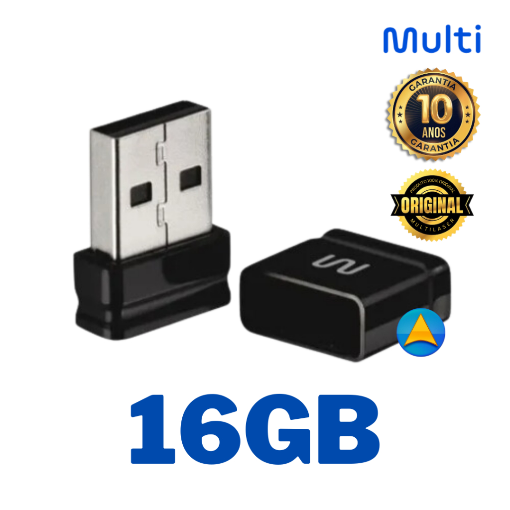 Pen Drive Nano Original Multilaser 16GB / 8GB USB Leitura 10MB/s ...